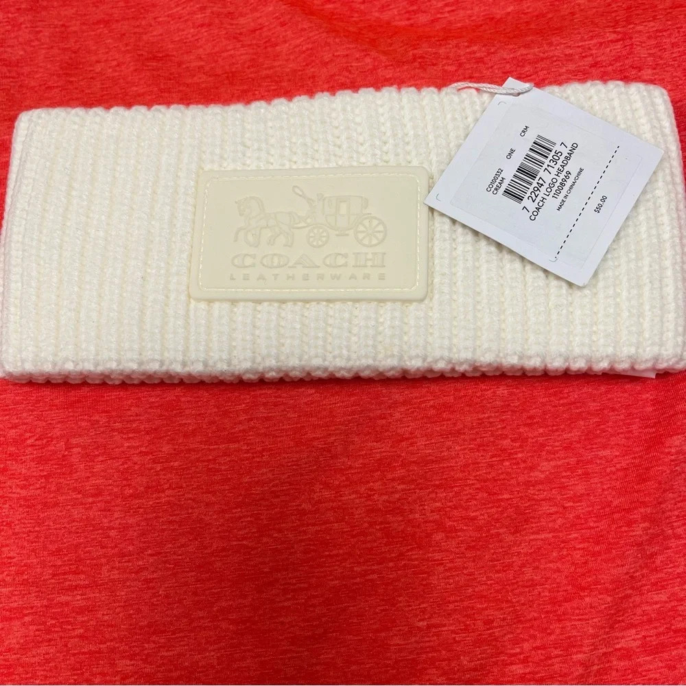 Coach Ivory Knit Headband - Picture 4 of 7